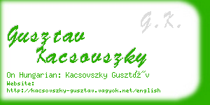 gusztav kacsovszky business card